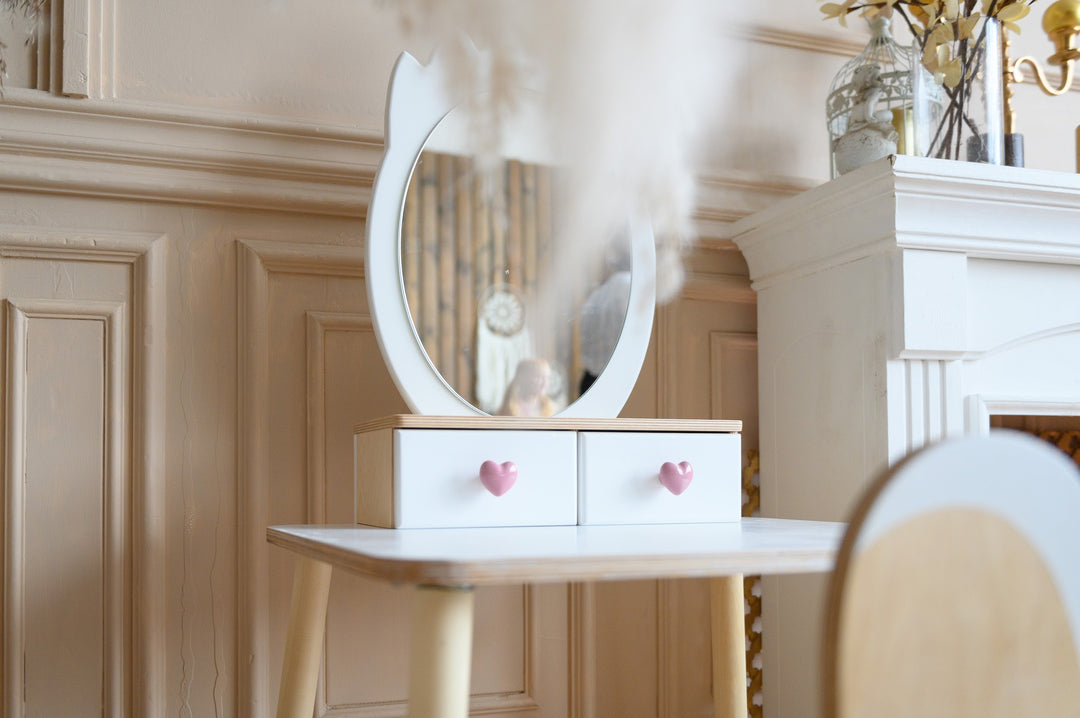 Prinsessen Kaptafel Set met spiegel en stoel - Kroon