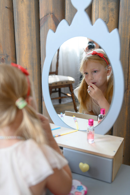 Prinsessen Kaptafel Set met spiegel en stoel - Kroon