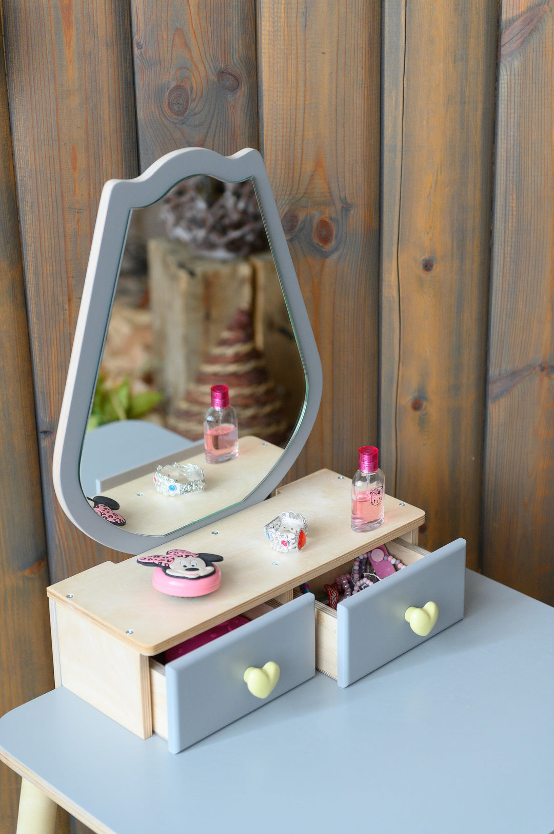 Prinsessen Beautytafel Set met spiegel en stoel - Tulp