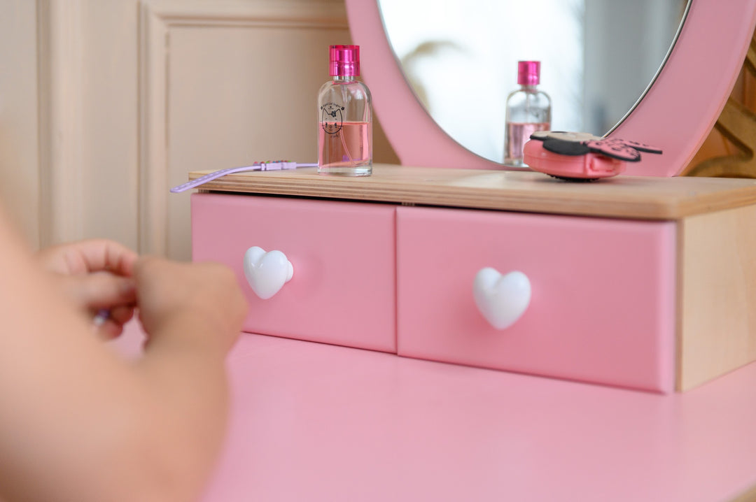 Prinsessen Kaptafel Set met spiegel en stoel - Kroon