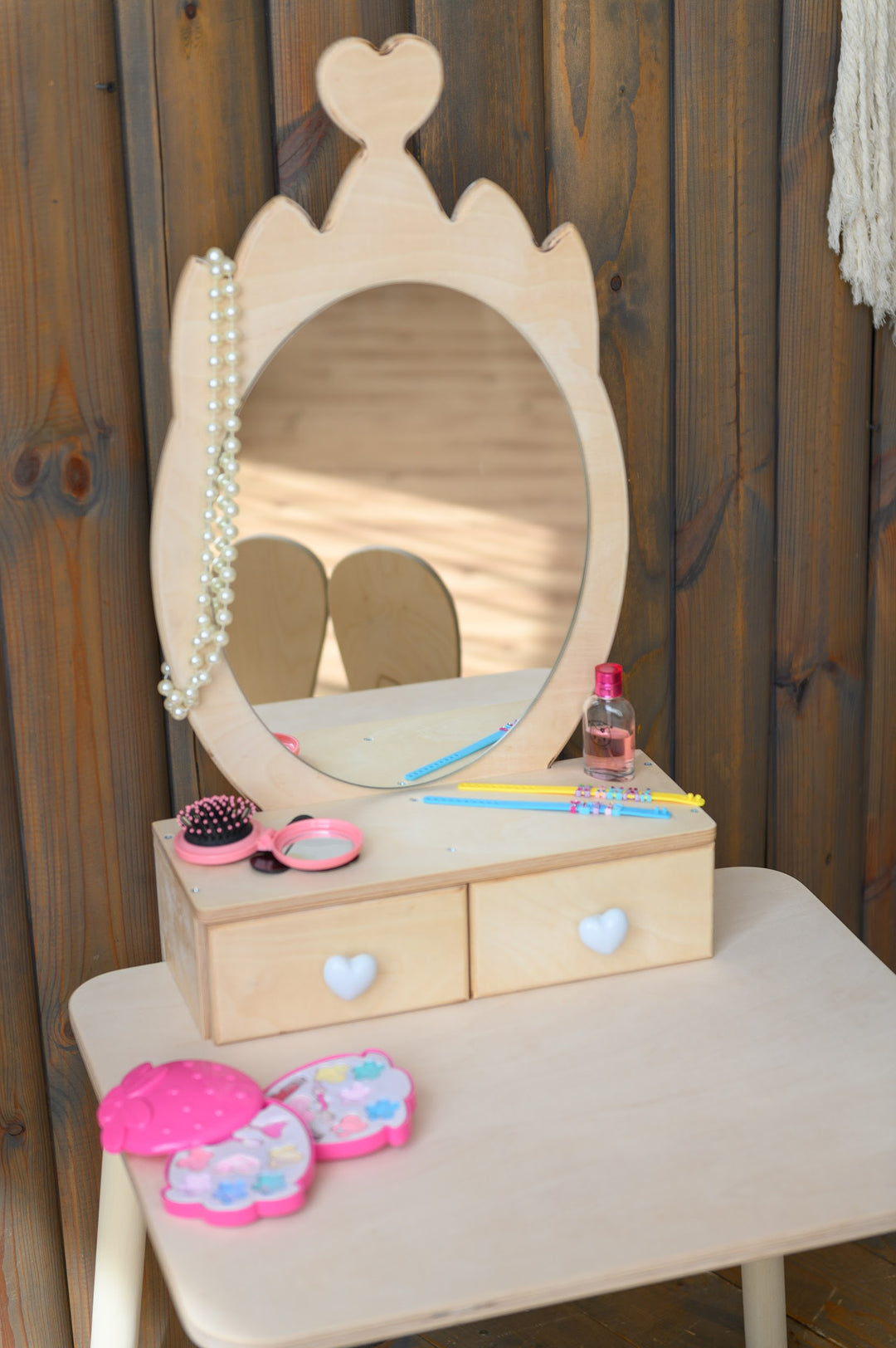 Prinsessen Kaptafel Set met spiegel en stoel - Kroon