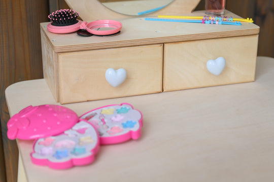 Prinsessen Kaptafel Set met spiegel en stoel - Kroon