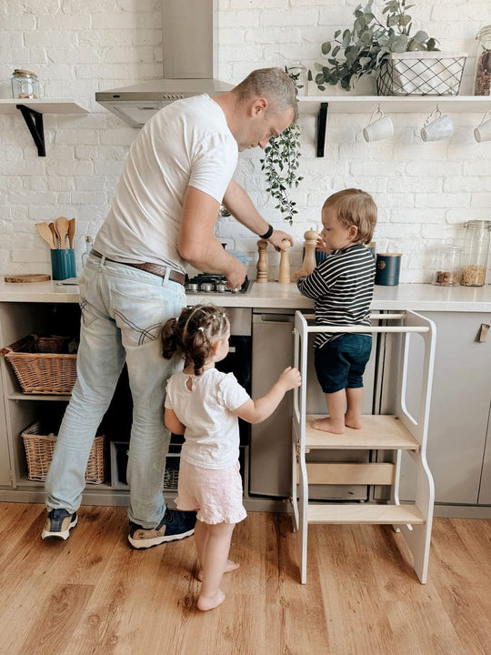 4-in-1 Creatieve Toren met Schoolbord / Glijbaan