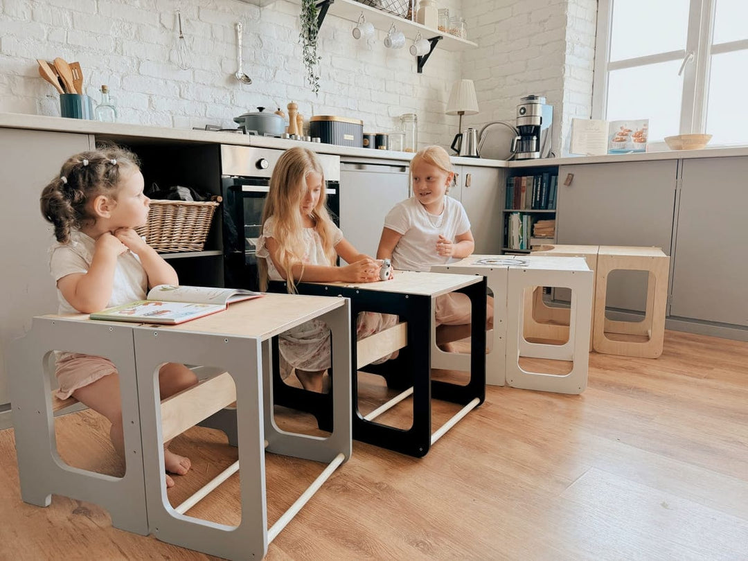 4-in-1 Creatieve Toren met Schoolbord / Glijbaan