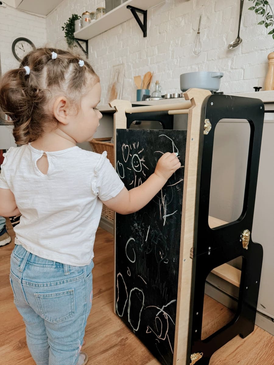 4-in-1 Creatieve Toren met Schoolbord / Glijbaan