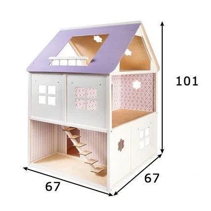 Roosi Poppenhuis Villa – Groot Houten Poppenhuis - Wit